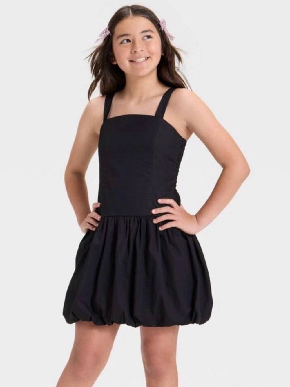 Art class Girls Black Bubble Hem Dress